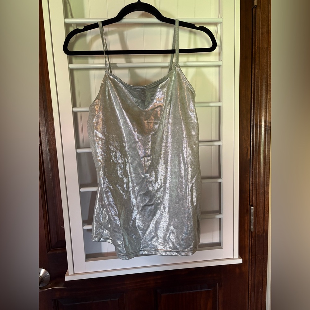 Balera Dance XL Silver Dance Tank Top with Shelf Bra